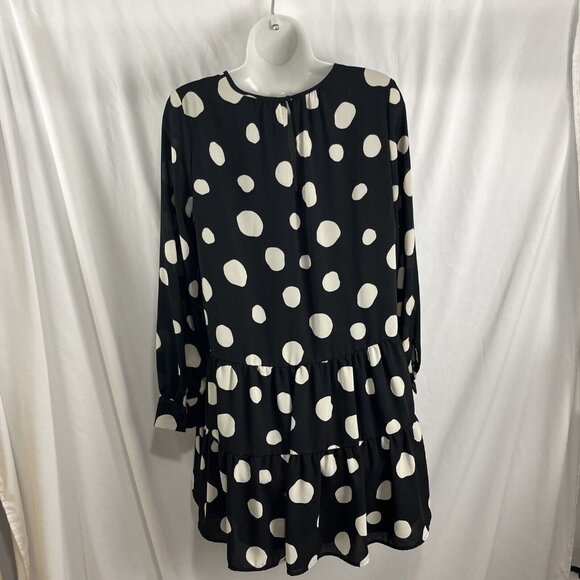 Who What Wear Black and White Polka Dot Baby Doll Dress Womens Size S - Picture 4 of 8